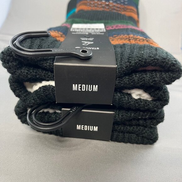 NWT STANCE Toasted Casual House Slipper Crew Socks Size Medium Lot of 2 Cozy - Picture 2 of 7